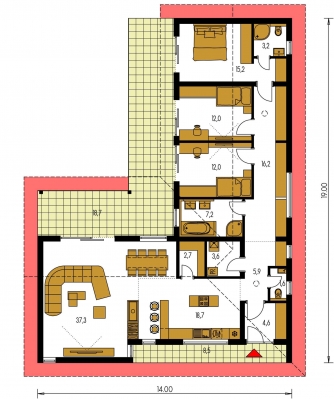 Floor plan of ground floor - BUNGALOW 194